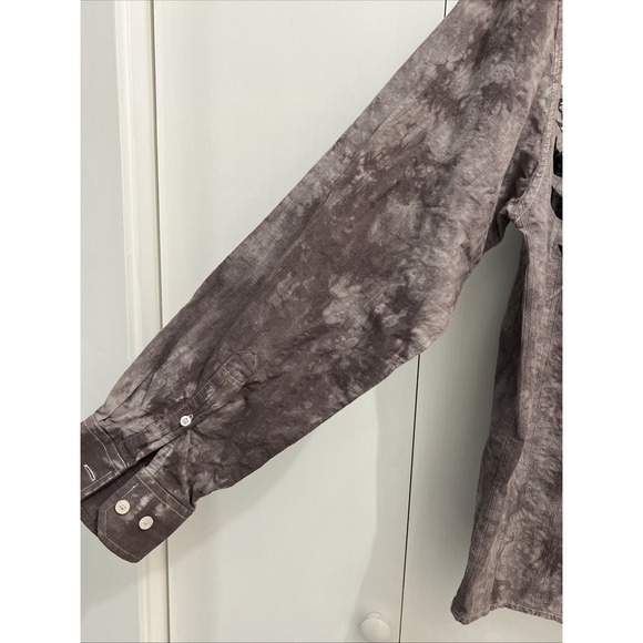 XTREME COUTURE Button Up MMA Shirt Men's M, Royalty Eagle Gothic Grunge LS EUC - Picture 3 of 6